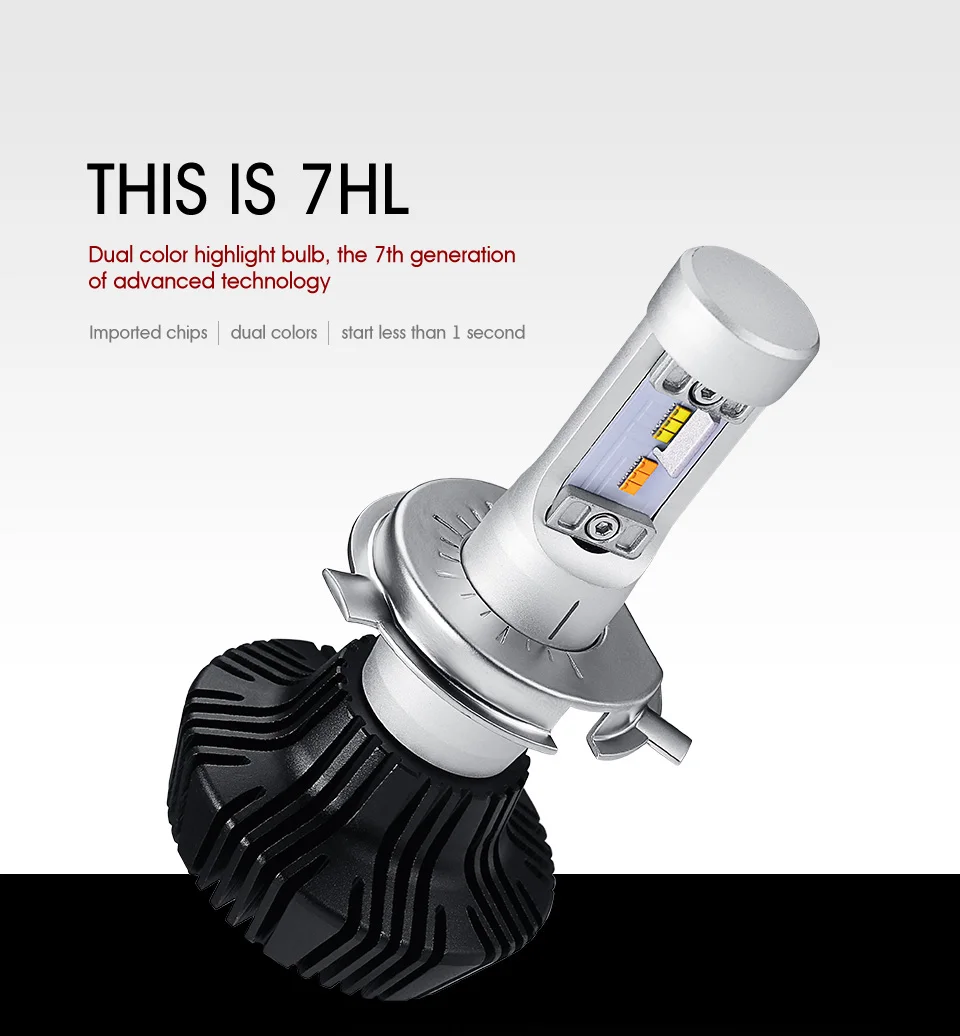 Oslamp H4 H13(Подол короче спереди и длиннее сзади) ЛУЧ H7 H11 9005 9006 с переключением между дальним и 50 Вт светодиодный автомобилей головной светильник лампы Противотуманные фары Светильник лампы цвет: желтый, белый светильник 3000K 6500K
