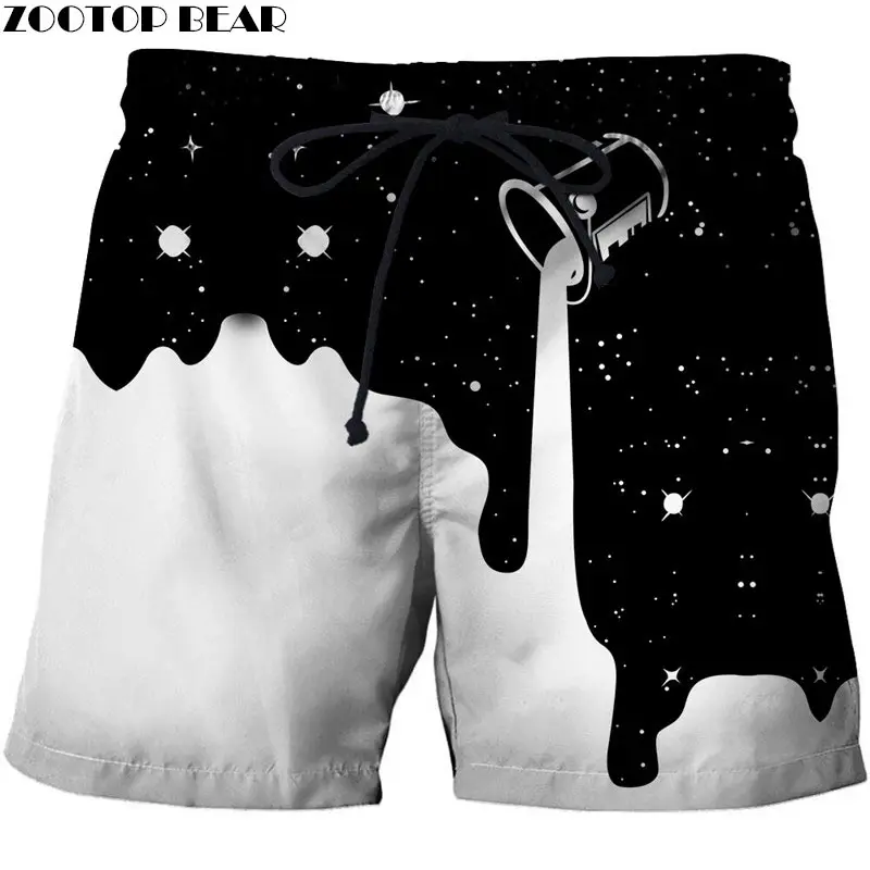 

Pouring Milk 3D Printed Men Board Shorts Elastic Waist Beach Short Watersport Summer Male Clothing Short Trousers ZOOTOP BEAR