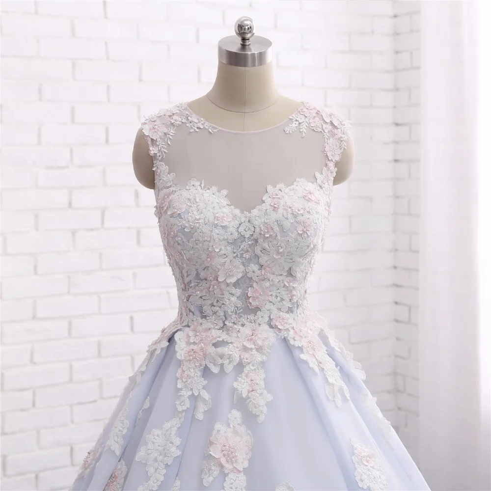 Женское свадебное платье из тюля ТРАПЕЦИЕВИДНОЕ ПЛАТЬЕ с коротким рукавом и