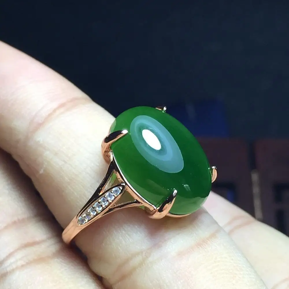 KJJEAXCMY Fine jewelry 925 Серебряное инкрустированное Choi кольцо без натурального нефрита кольца для мужчин и женщин - Цвет камня: Золотой