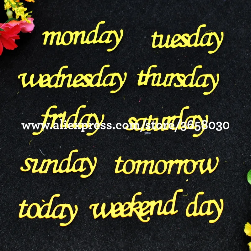 Weekend Monday weekend weetday today tomorrow day металлические штампы для скрапбукинга фотоальбом