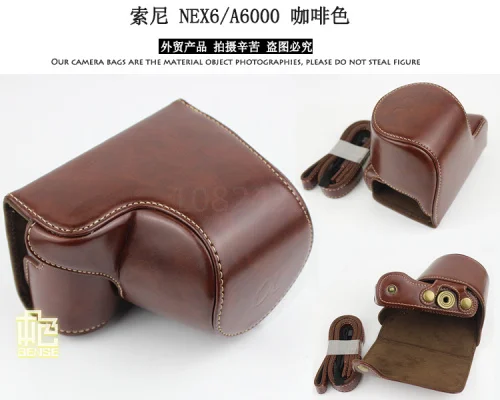 Новый защитный кожаный чехол для камеры и наплечный ремешок на шею Sony Alpha a6000 a 6300 16