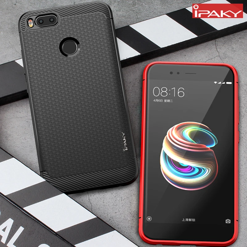 Чехол для Xiaomi Mi A1 IPAKY силиконовый мягкий чехол 5X текстура ударопрочный корпус xiomi