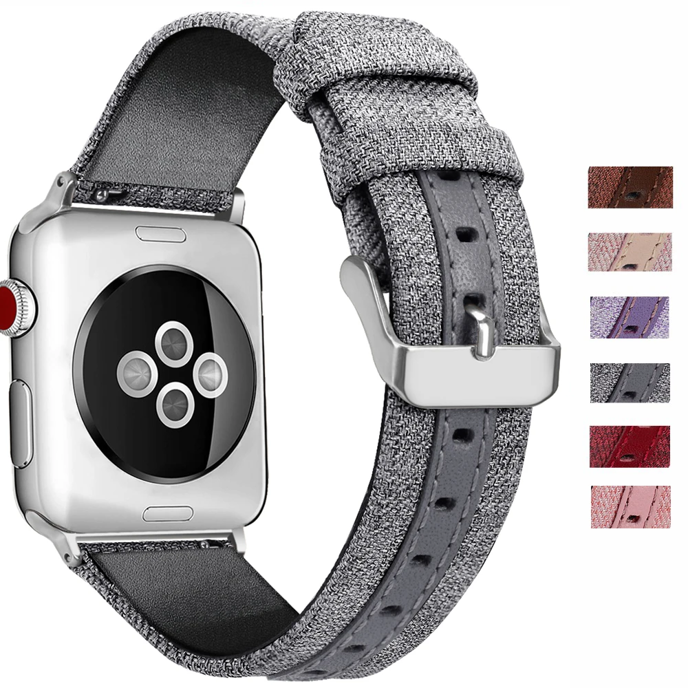 38mm 42mm Nylon Canvas Watch Band For Apple Watch 123 Leisure Simple Replacement Unisex Wristband For Apple Watch Series 3 2 1