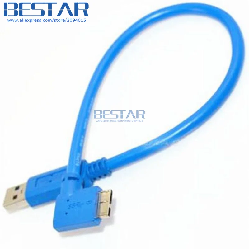 Micro B USB 3 0 male 10pin 90D 30 см 1 фута короткий кабель с прямым и левым углом к А для камеры