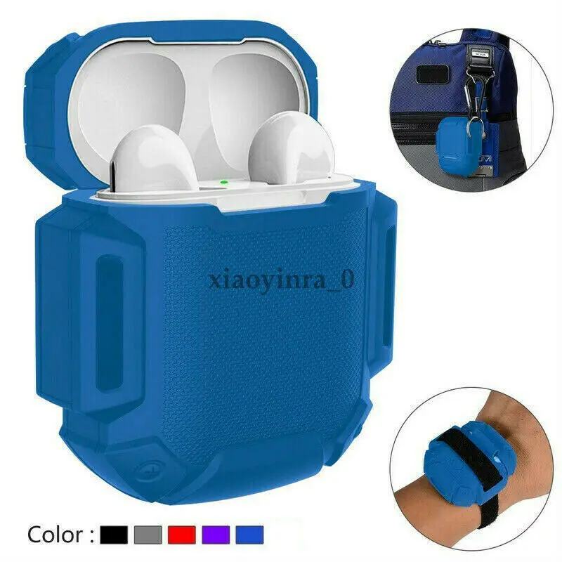 Защитный чехол для наушников с силиконовым чехлом кожаным AirPods ремешком на