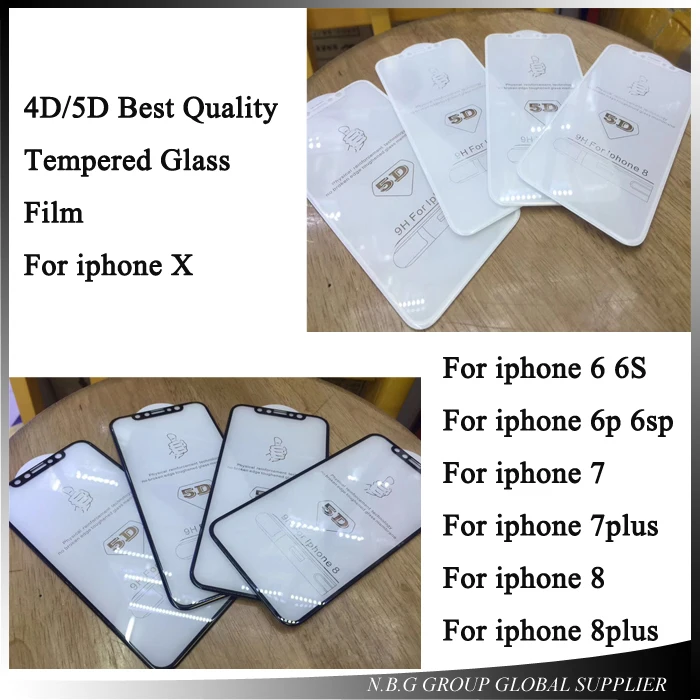 Best 9 H 4D изогнутый край Полное покрытие закаленное Стекло для iPhone 6 7 X 8 6S плюс Экран