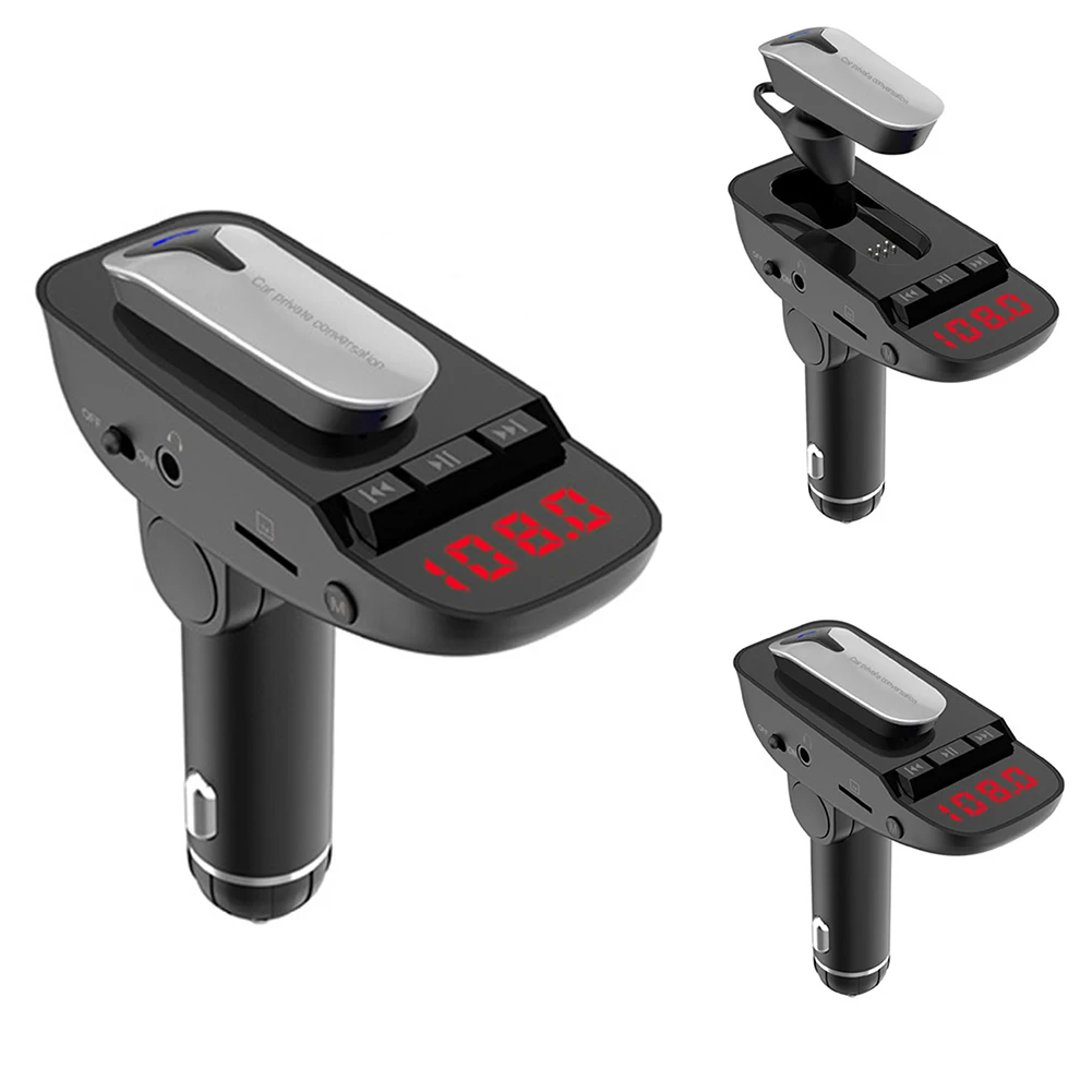 Hands-free Dual USB Bluetooth Earphone Quick Charging Wireless Headset For Safe Driving Car MP3 Mobile Phone Charger ER9 | Автомобили и