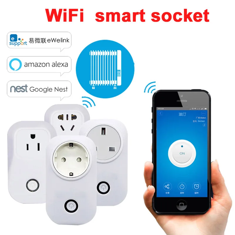 Smart Wi Fi беспроводной разъем 10A 2200 Вт питание Plug IOS телефона Android дистанционное