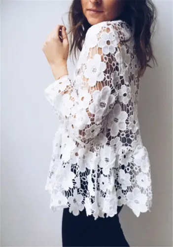 Для женщин цветок летние прозрачные с длинным рукавом Bodycon Повседневное