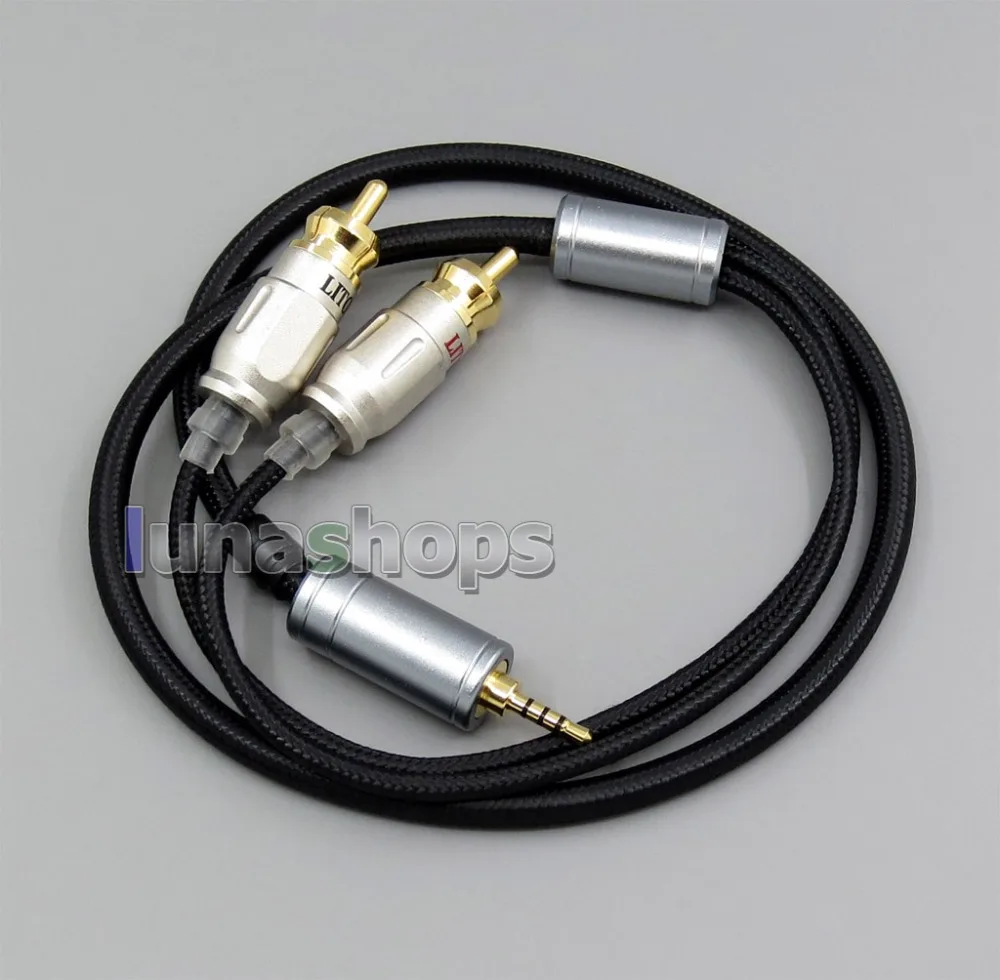 LN006073 60cm Weave Cloth OD 5mm 2.5mm TRRS TO 2 RCA Audio Adapter Cable For Astell&Kern AK240 AK380 AK320 DP-X1