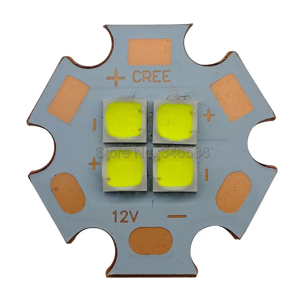 Фото Cree XPL XP-L 4 чипа 36 Вт 3В 6В 12В светодиодный эмиттер высокой мощности вместо XHP70 SST-90 холодный белый теплый белый нейтральный белый 20 мм PCB №4