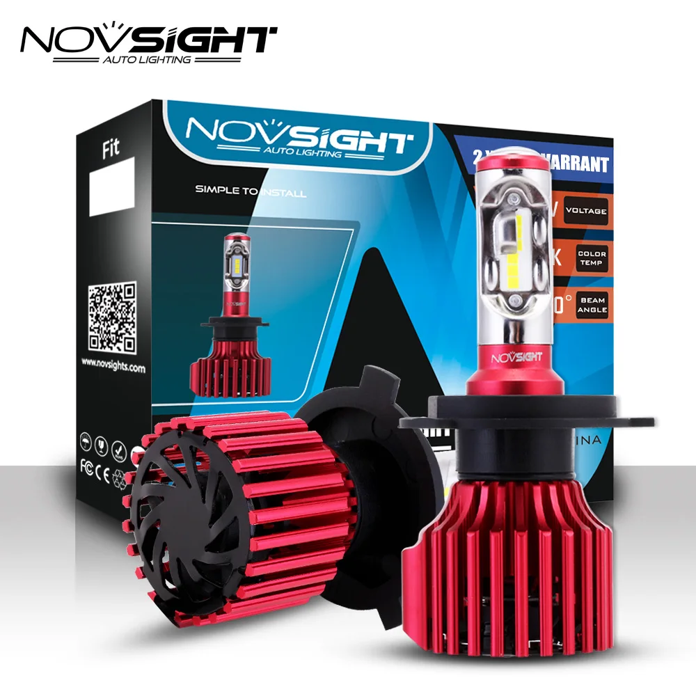 NOVSIGHT H4 светодиодный H7 H11 9005 9006 H15 9007 автомобилей головной светильник s 60 Вт 10000LM 6500K белый туман светильник с двумя типами света Противотуманные огни лампы
