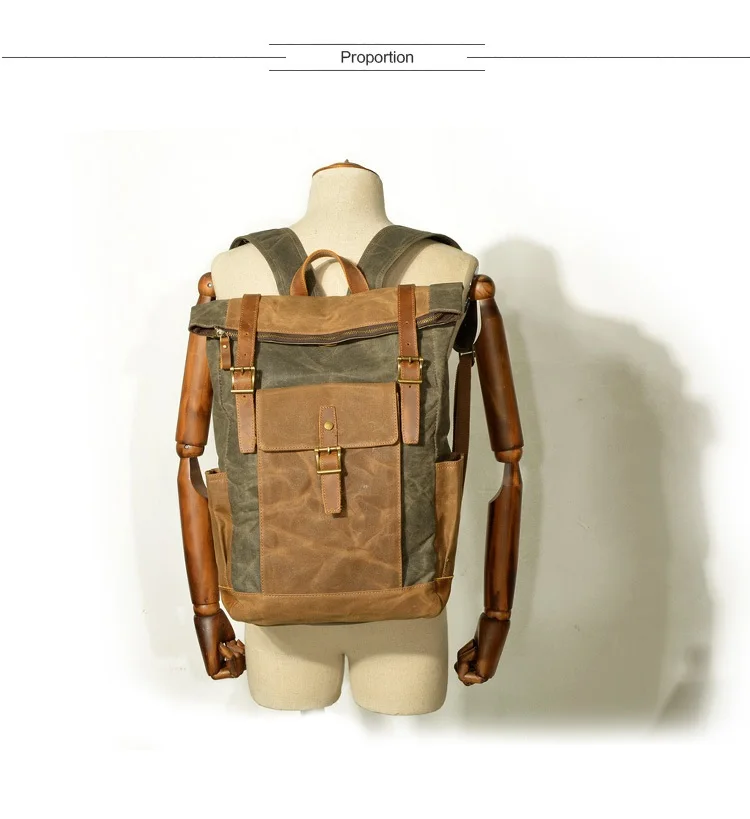 M207 Bagpack Винтаж холст кожаный рюкзак для ноутбука мужской Колледж школьный Для мужчин из дверей дорожные сумки Повседневное сумки Водонепроницаемый