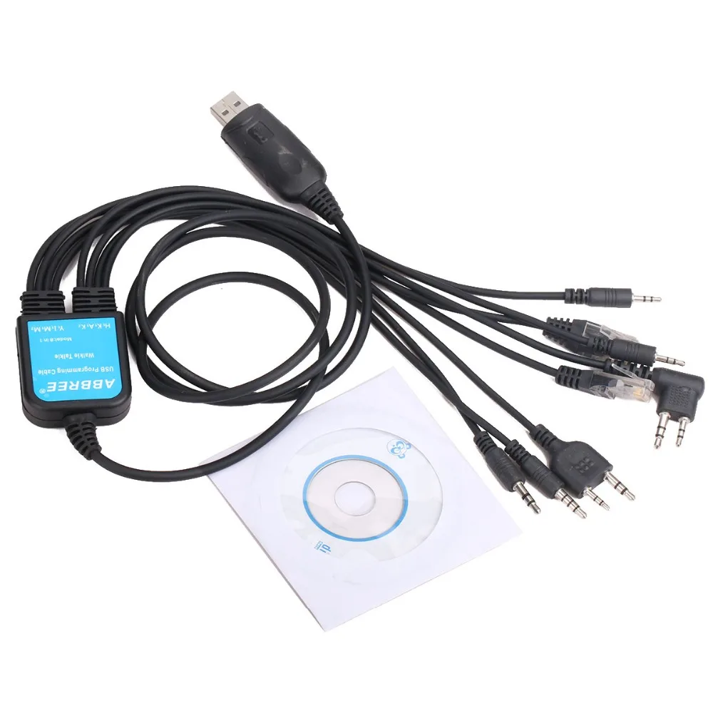 Abbree 8 в 1 USB кабель для программирования Baofeng UV5R UV82 888S для TYT Kenwood Motorola Yaesu Icom HYT Walkie Talkie Автомобильная рация