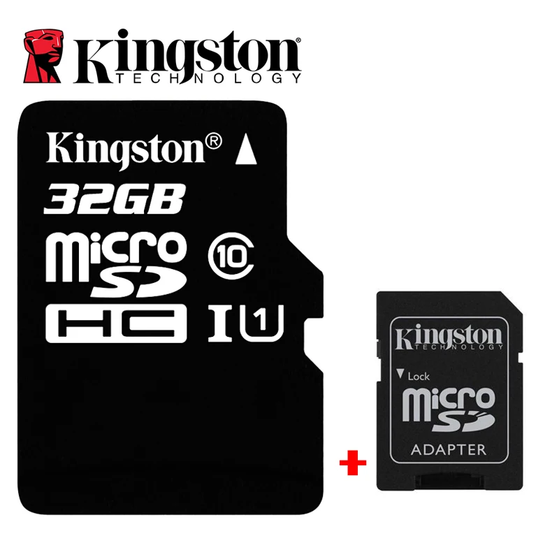 Kingston Micro SD TF слот для карт памяти 16 Гб оперативной памяти, 32 Гб встроенной памяти, 64 ГБ 128 ГБ 256 Гб класс 10 80 МБ/с. C10 UHS-I мини SD карты 8 Гб карта SDHC/SDXC для смартфона - Емкость: 32GB.with adapter