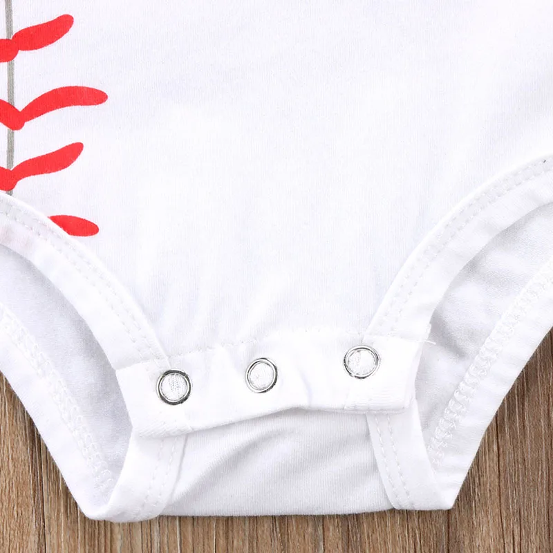 Baseball Newborn Infant Baby Boy Girl Short Sleeve Cotton Romper Jumpsuit Playsuit Hat 2PCS Outfit Clothes | Детская одежда и