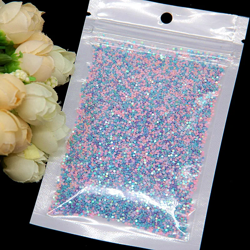 blue pink purple whi Блестки 1 мм 2 мм круг в горошек ПВХ плоские свободные блестки пайетки вечерние искусство ногтей свадебные конфетти украшения 20 г - Цвет: blue pink purple whi