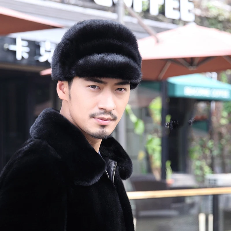 Мужская шапка из натурального меха норки в русском стиле зимняя мужская теплая
