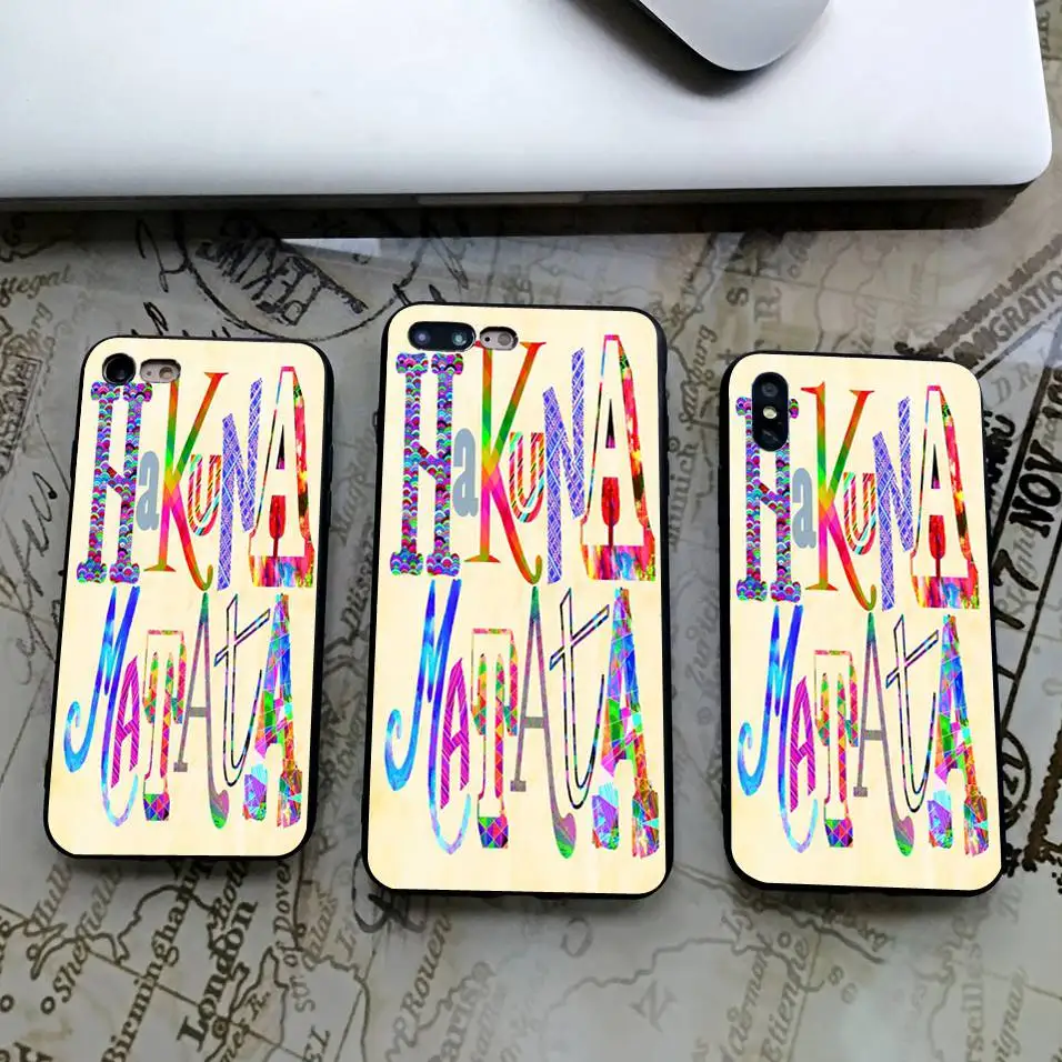 Hakuna Matata Король Лев черный мягкий силиконовый чехол для телефона для iPhone X 11 Pro 5S XR XS Max 6 6S 7 8 Plus чехол Fundas Capinha Coque