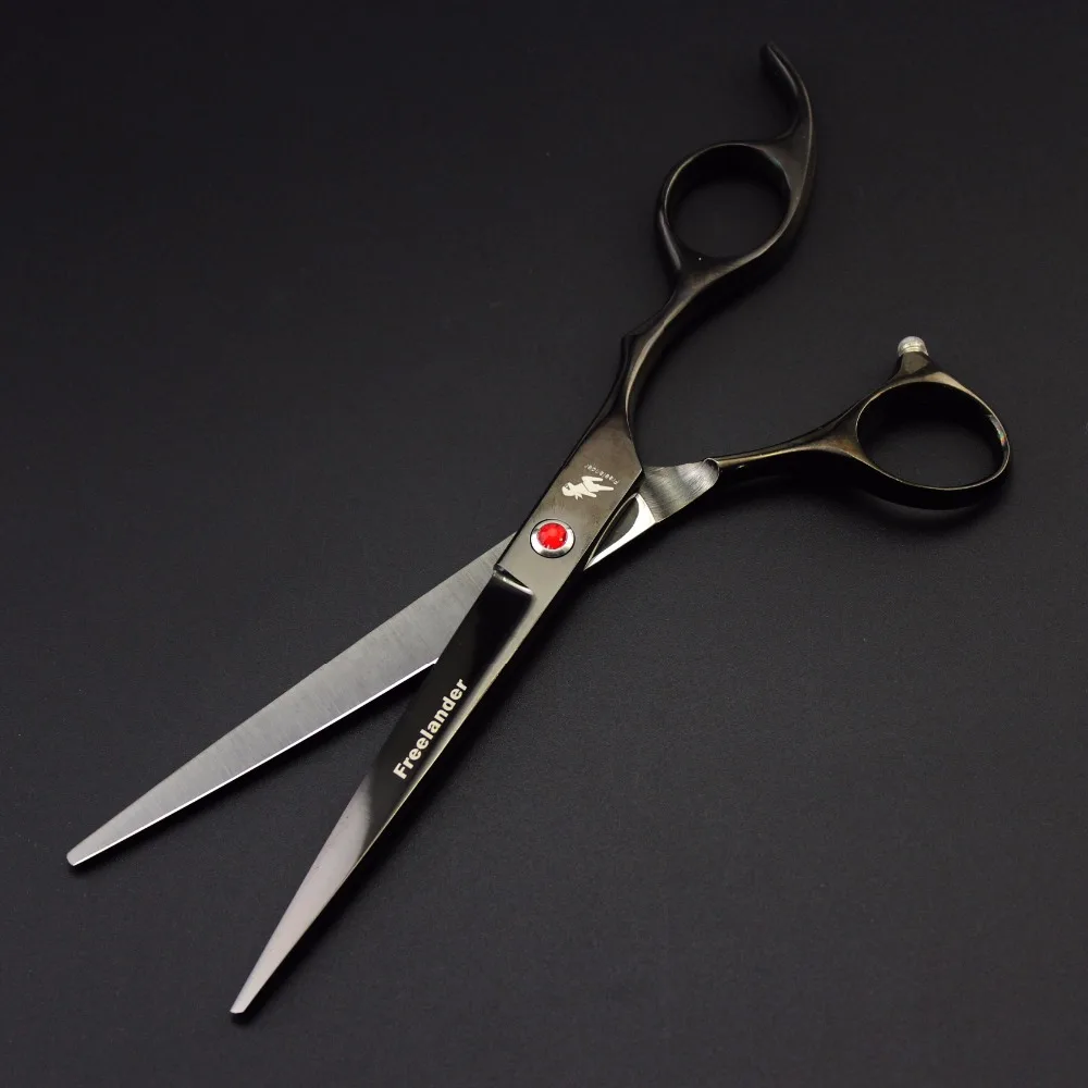 Japan 440C 7.0 inch high-grade electroplating black 4 piece set pet hairdressing scissors pet shop essential scissors