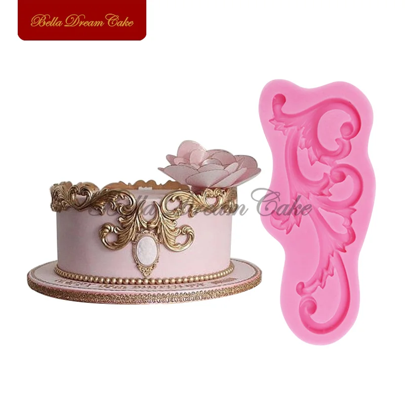 

Relief Shape Silicone Molds Lace Border Mould Fondant Cake Food Silicone Molds Sugar Craft Tools Chocolate Bakeware Tools SM-206