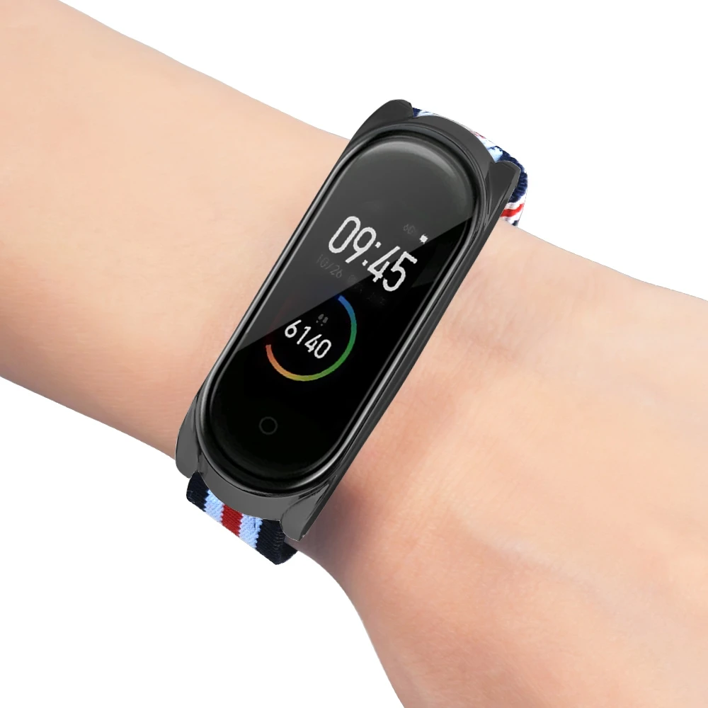 Ремешок для mi Band 4, сменный ремешок из парусины для Xiaomi mi Band 4, дышащий браслет для mi 4, металлический чехол, ремешок для часов
