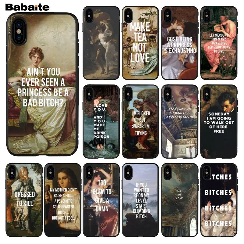 Чехол для телефона Babaite с художественной росписью маслом на английском языке
