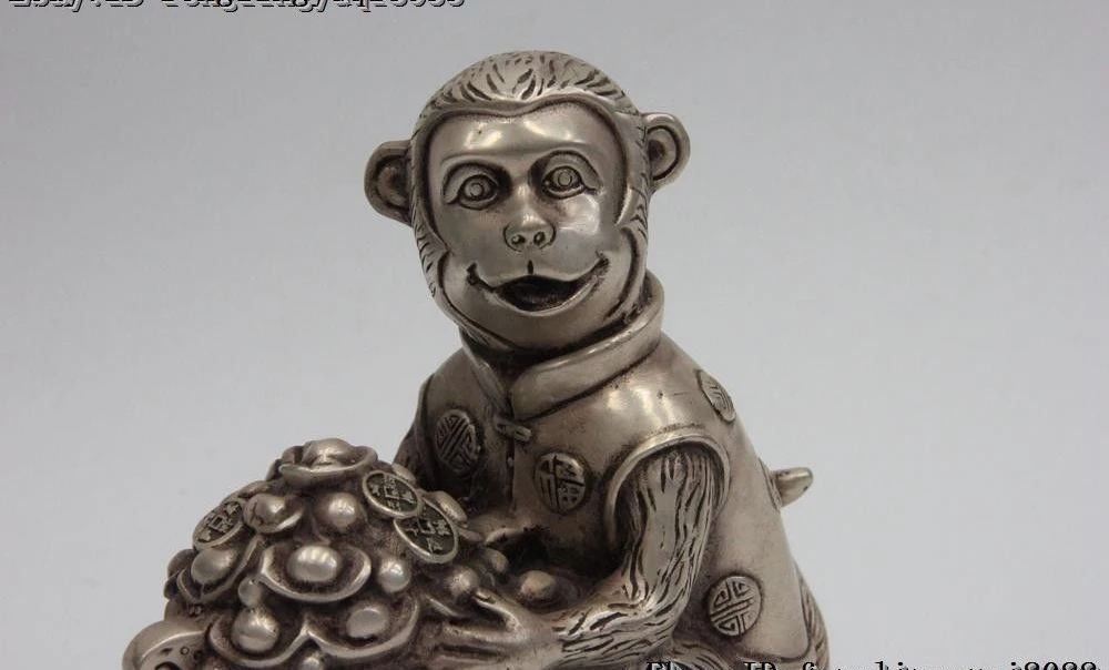 7 &quotКитайский Фэншуй белая медь Серебряная позолоченная чаша богатства фигурка