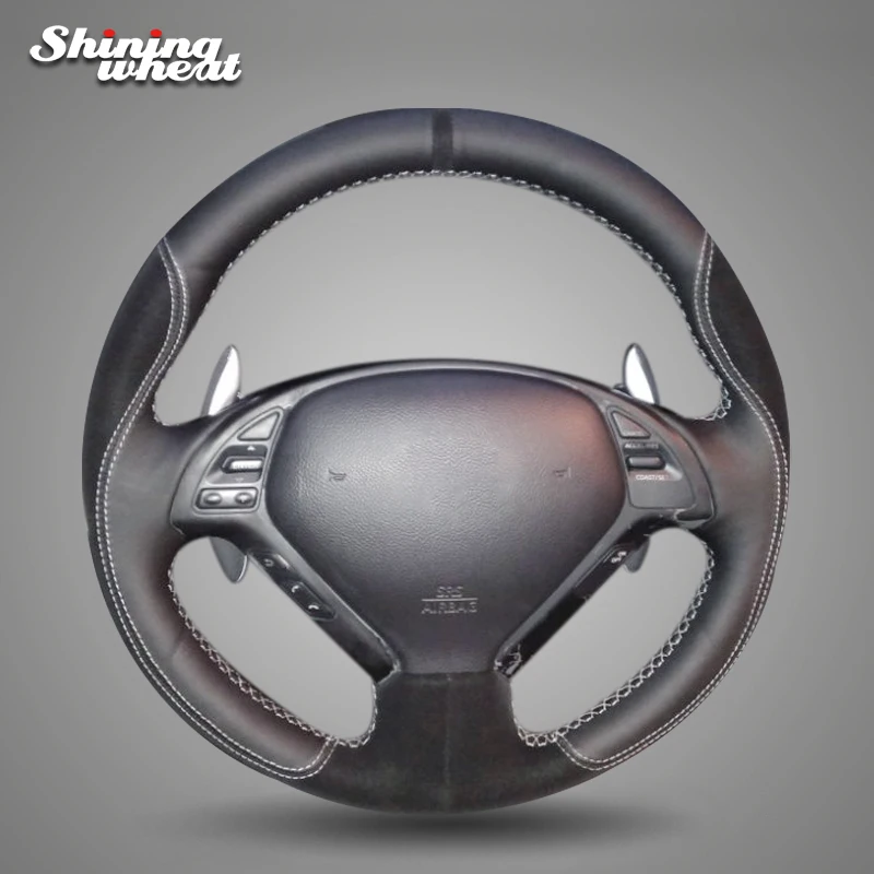 

Hand Sew Black Suede Genuine Leather Steering Wheel Cover for Infiniti QX50 G25 G35 G37 EX25 EX35 EX37 2008-2013