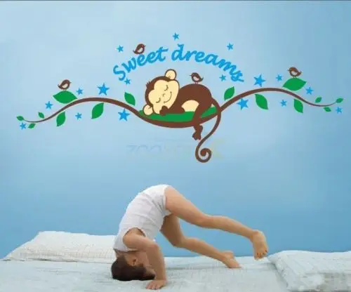 Cheeky Monkey sweet dream съемные настенные наклейки декорация для детской комнаты | Дом и