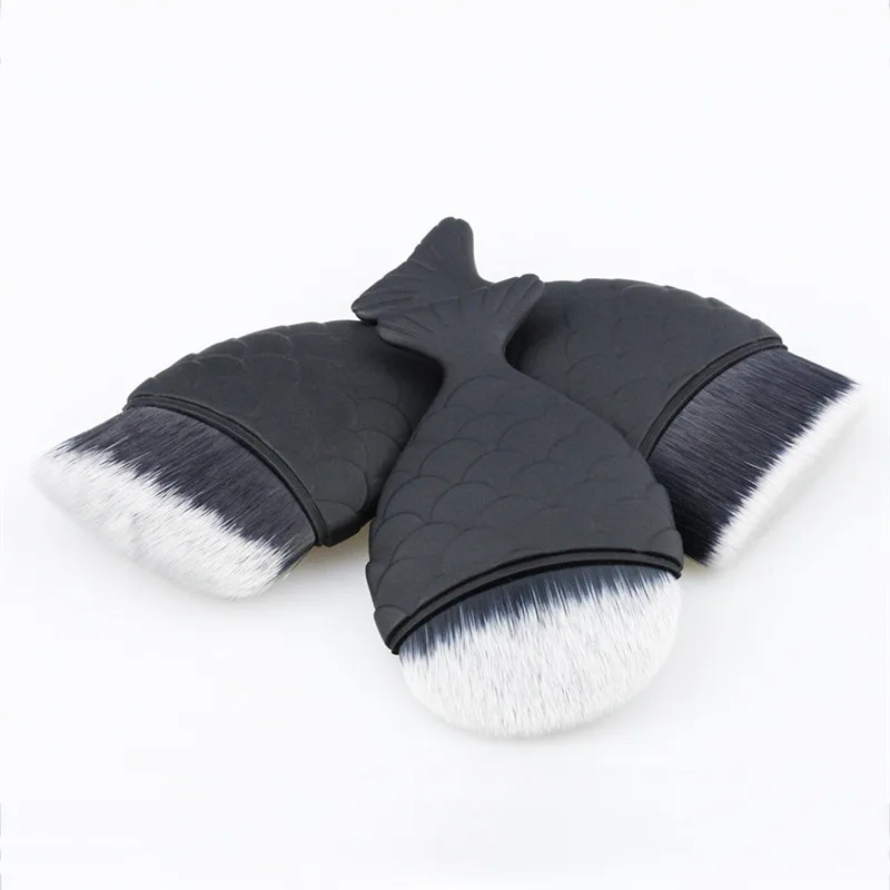3pcs Fish Tail Diamond Mermaid Makeup Brushes Set Foundation Powder Blush Contour Face Brush Cosmetic Tool With Brush Cover 20