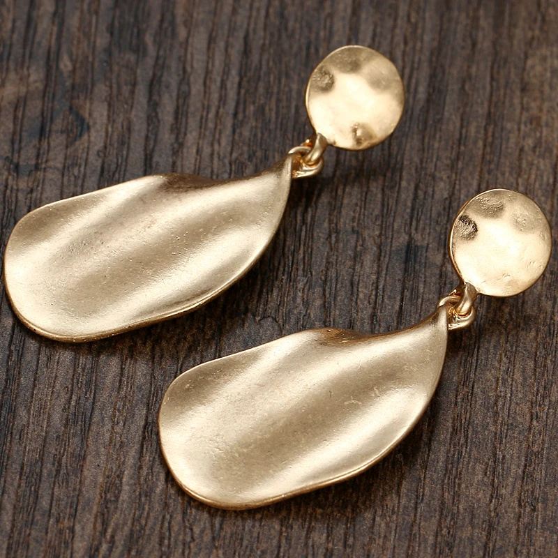 Yhpup Brand Irregular Big Leaf Leaves Golden Zinc Alloy Earrings Statement Charm Party Brincos Bijoux | Украшения и аксессуары