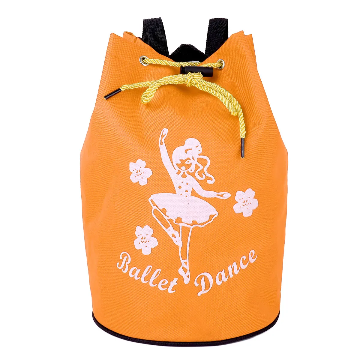 TiaoBug Cute Kids Fashion Drawstring Ballet Bag Backpack Girls Student School Backpack Dancer Print Rucksack for Gym Dance Class - Цвет: Orange