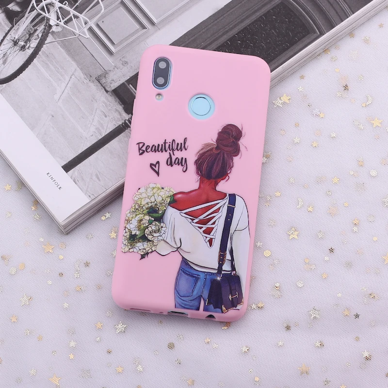 

For Huawei Honor Mate 10 20 Nova P20 P30 P Smart Fashion Queen Classy Paris Girl Summer Travel Candy Silicone Phone Case