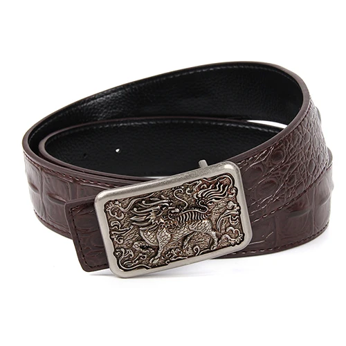 Aburo новые джинсы riem ковбой Классический Крокодил stijlvolle riemen mannen glad gesp taille riem джинсы - Цвет: 24