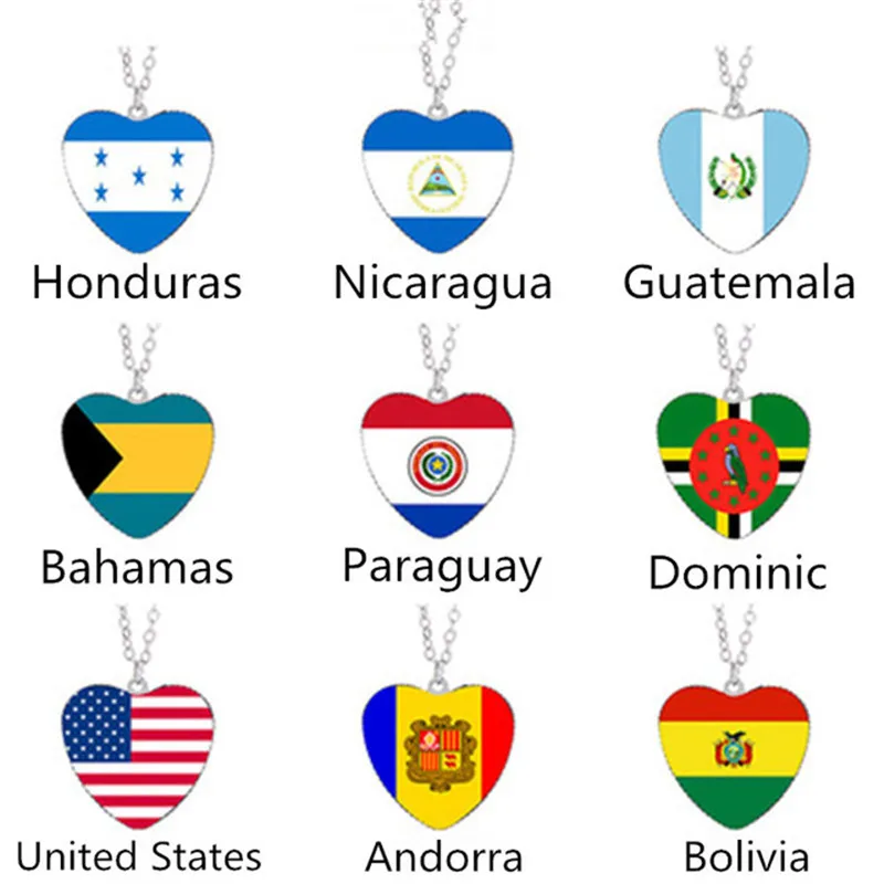 Ожерелье с флагом Андорры Багамские Острова paraguar Bolivia Dominica Honduras США Nicaragua
