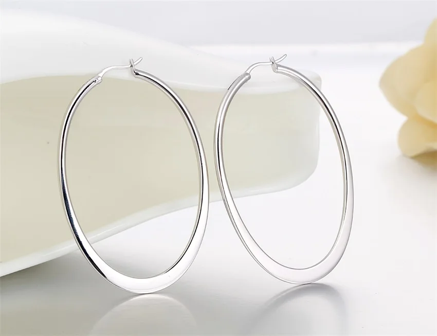 Розовый и белый золотой цвет массивные большие Овальный Круглый Серьги кольца