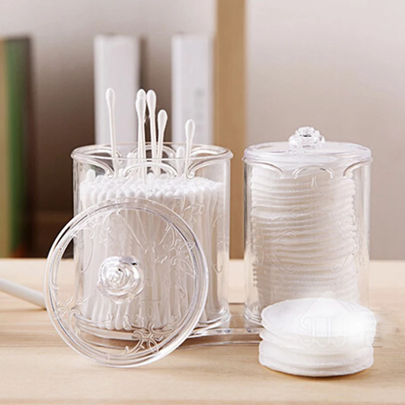 Акриловый макияж ватный диск Q-Tips держатель большой емкости 2 отсека тампон палочка для удаления салфеток чехол для хранения