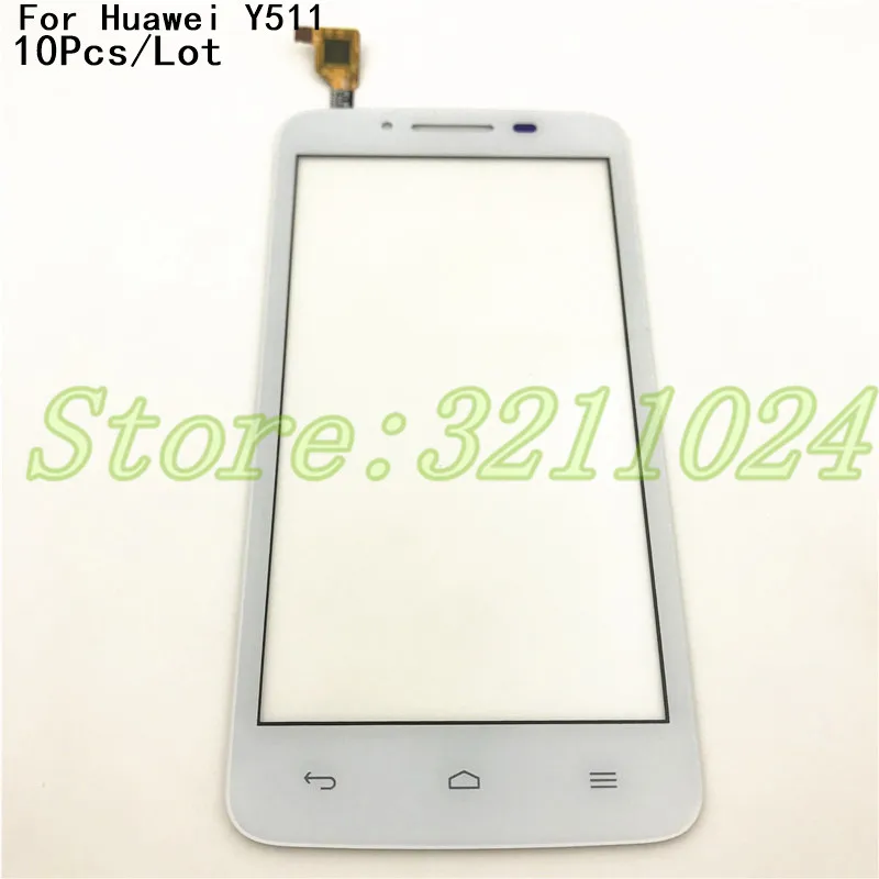 

10Pcs/Lot High Quality 4.5inch Touch Screen For Huawei Ascend Y511 Front Outer Glass Lens Cover With Logo