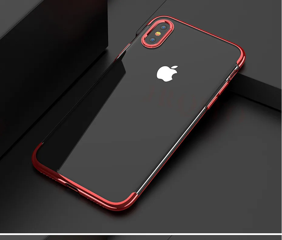 Luxury Transparent Silicon Case for iphone x 6 6s 7 8 plating For iPhone 6S Plus Clear Soft TPU Back cover |