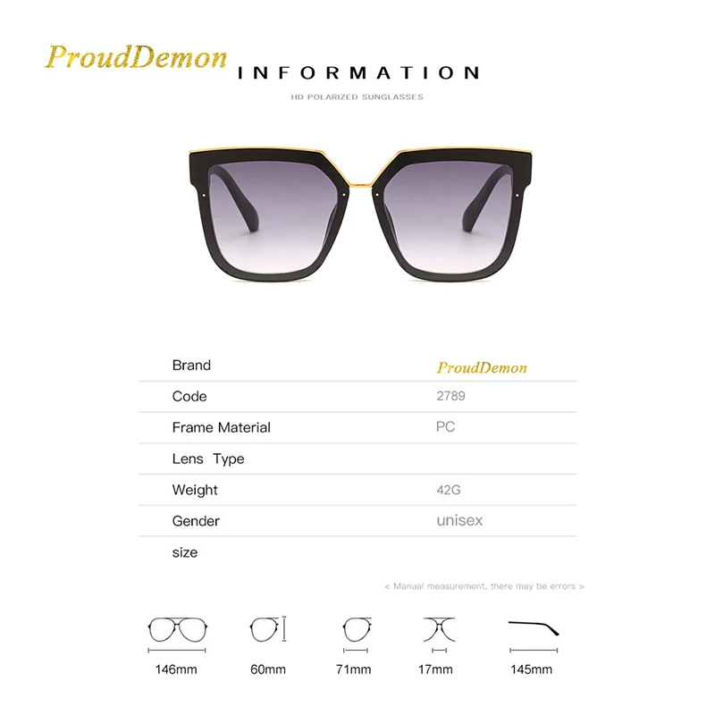 2020 Fashion Gradient Square Mirror Sunglasses Large Frame Elegant Oversized Sun Glasses Brand Designer UV400 | Аксессуары для