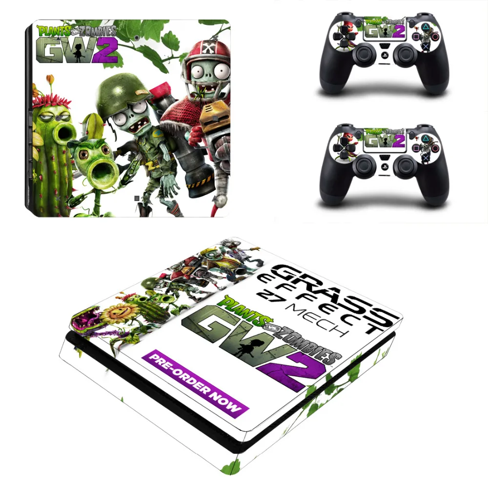 Растения против Зомби GW2 наклейка PS4 тонкий стикер кожи для sony playstation 4 консоли и 2 контроллеров PS4 тонкий стикер кожи