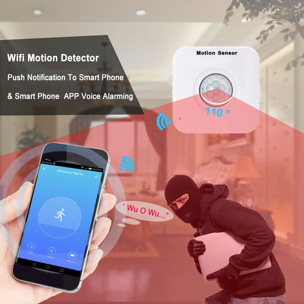 Датчик движения Tuya Smart Life с Wi-Fi миниатюрный Инфракрасный датчик приложением