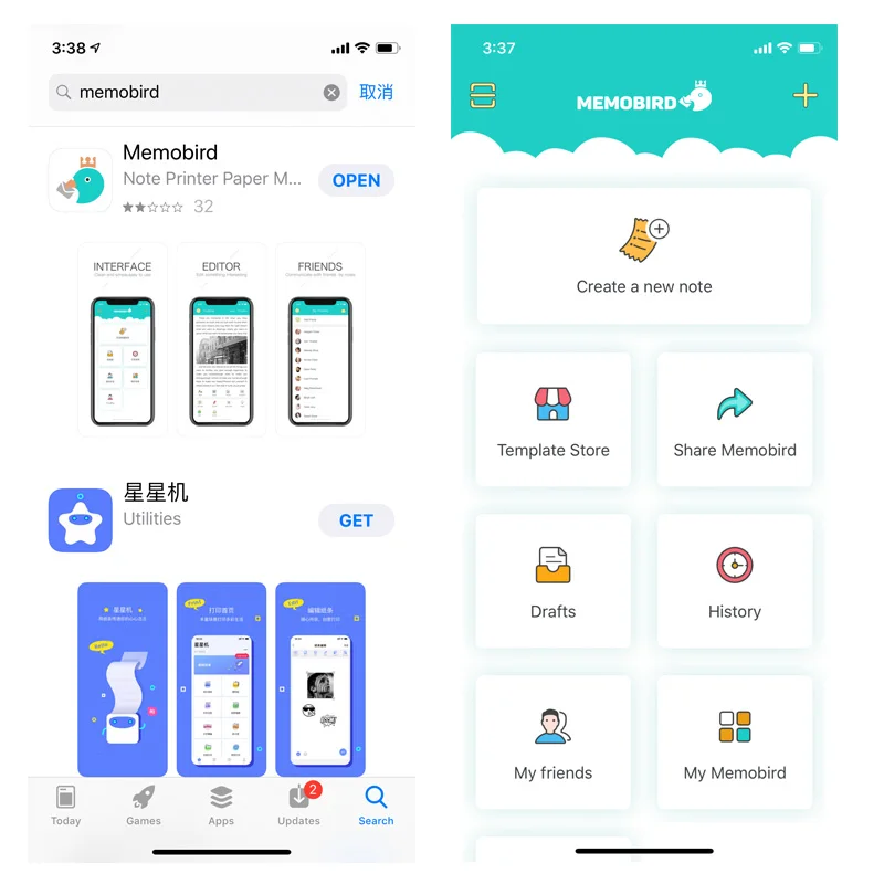 Lnternational Edition MEMOBIRD GT1 портативный Bluetooth принтер Телефон фото Карманный стикер термопринтер USB микро разъем