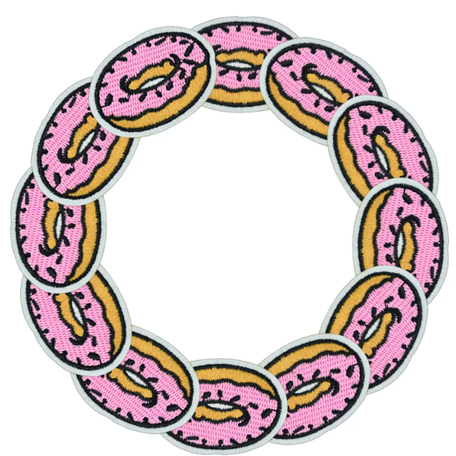 Нашивки сделай сам в виде пончиков для одежды железная вышитая аппликация патчи