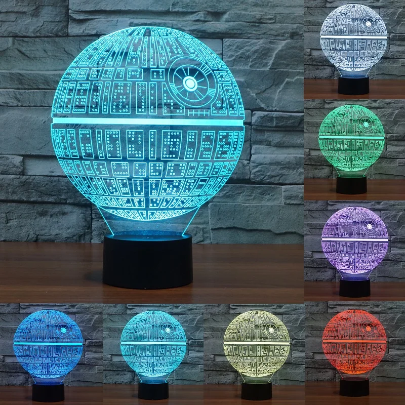 World Yea Звездные войны Звезда смерти 3D LED ночник сенсорный выключатель настольная