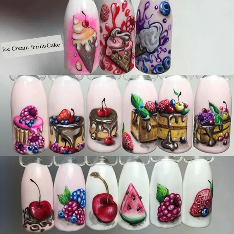 Торт Мороженое 18 летние цветные наклейки на ногти дизайн женский стикер