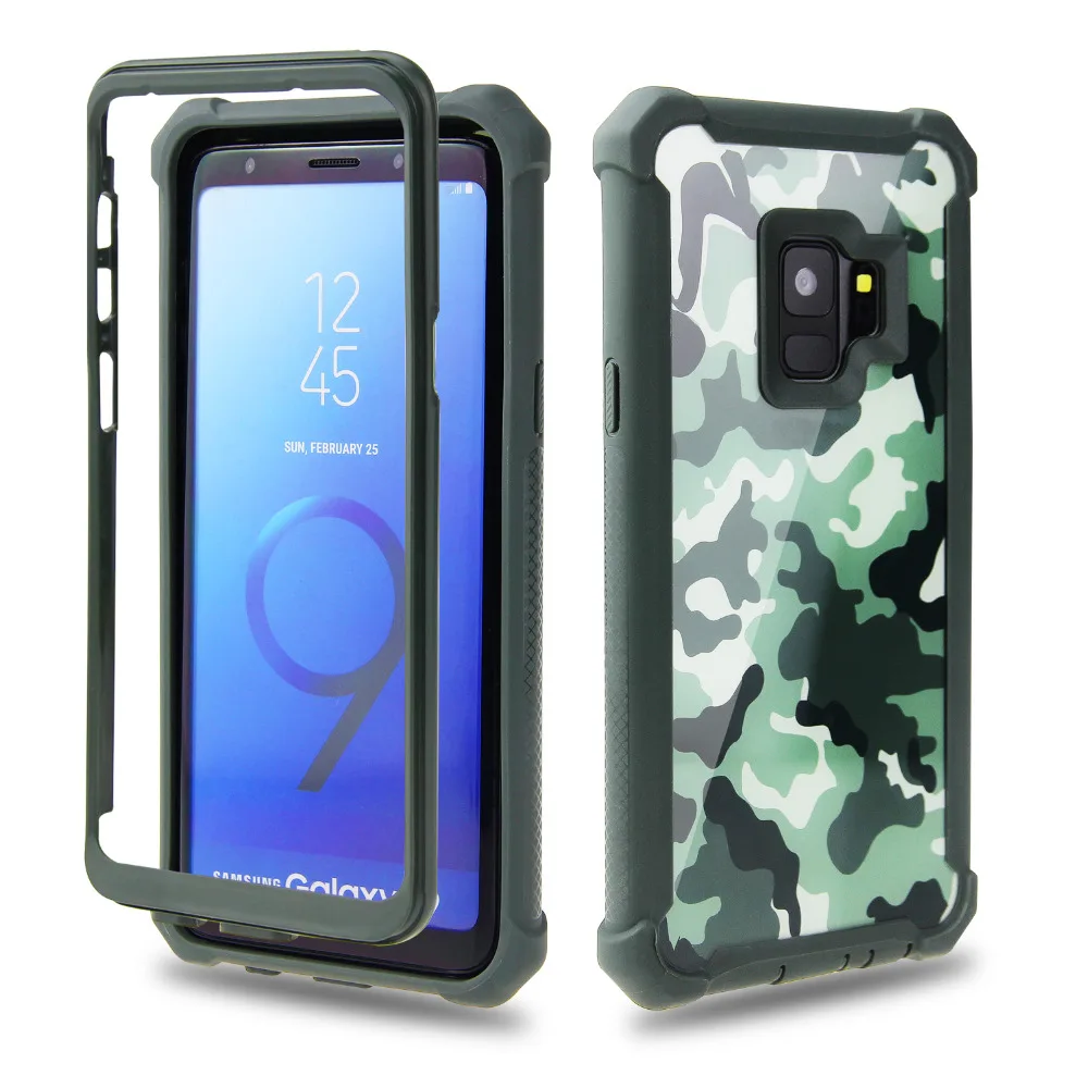 Камуфляж Heavy Duty Защита 2 в 1 чехол для samsung S8 S9 плюс силиконовый ПК galaxy Note9 note8 задняя