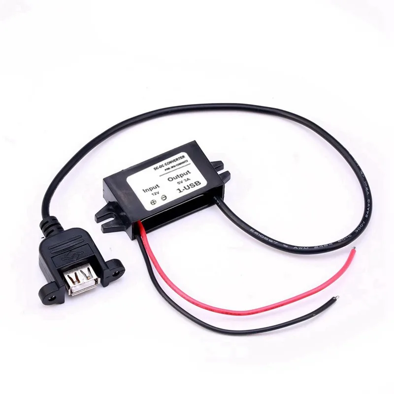 DC-DC 12V to 5V Step-down power supply Power module converter USB with Ear protection cap Stable voltage Waterproof | Электроника